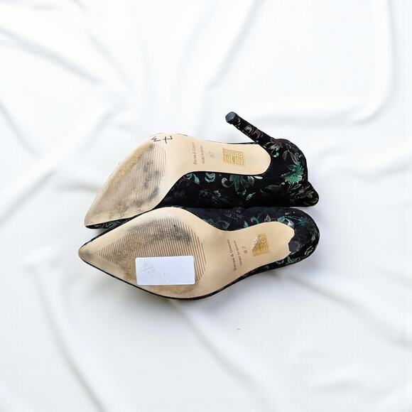 Stunning Designer DARCO GIANNI Black Booties boots W/ Metallic Floral Design 37 - Picture 2 of 2